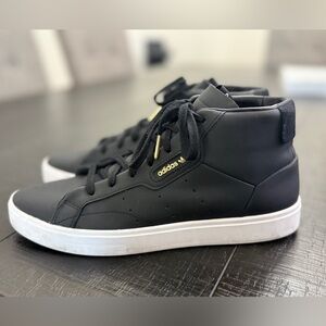 Adidas Black and White High-Top Sneakers